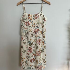Madewell 100% Silk Overlay Cami Dress Botanical